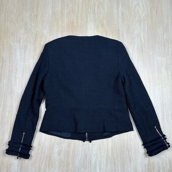 NWT Premise Navy Night Life Tweed Full Zip Preppy Chic Office Blazer Jacket 4 - Picture 6 of 13